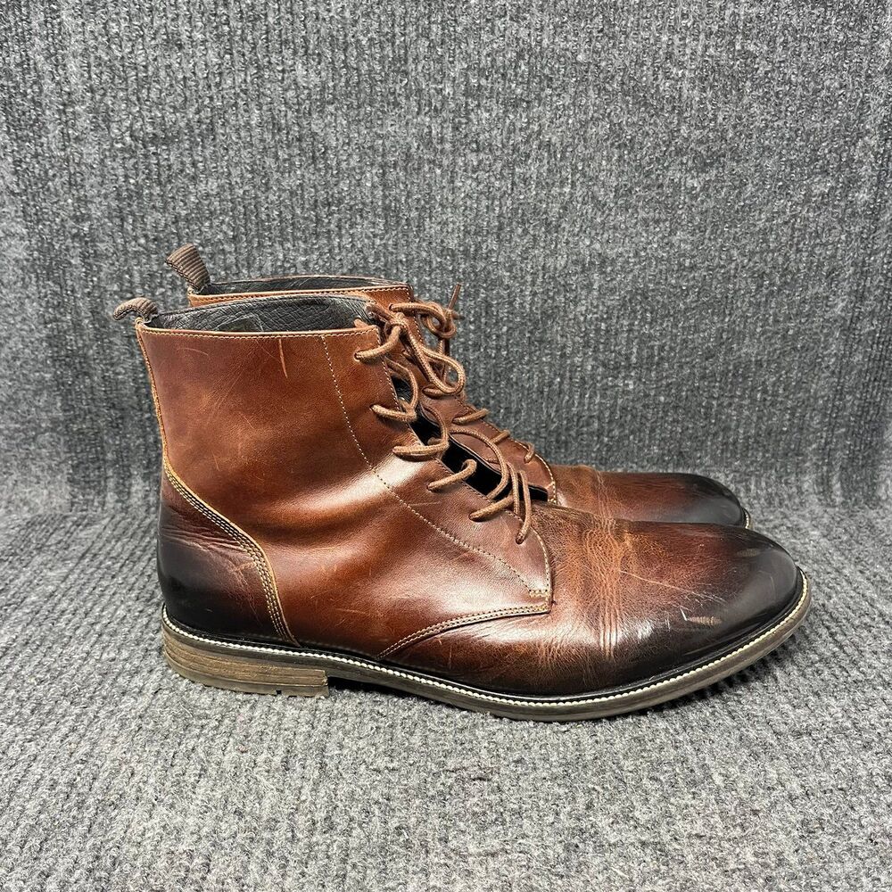Rodd & Gunn Portal Military Boots Chukka Brown Leather Lace Up Mens 46 / US 13